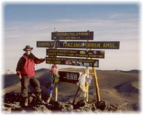 Kim Landry at Mt. Kilamanjaro