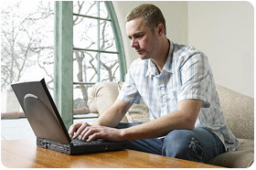 Young Man on Laptop