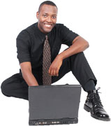 man with laptop