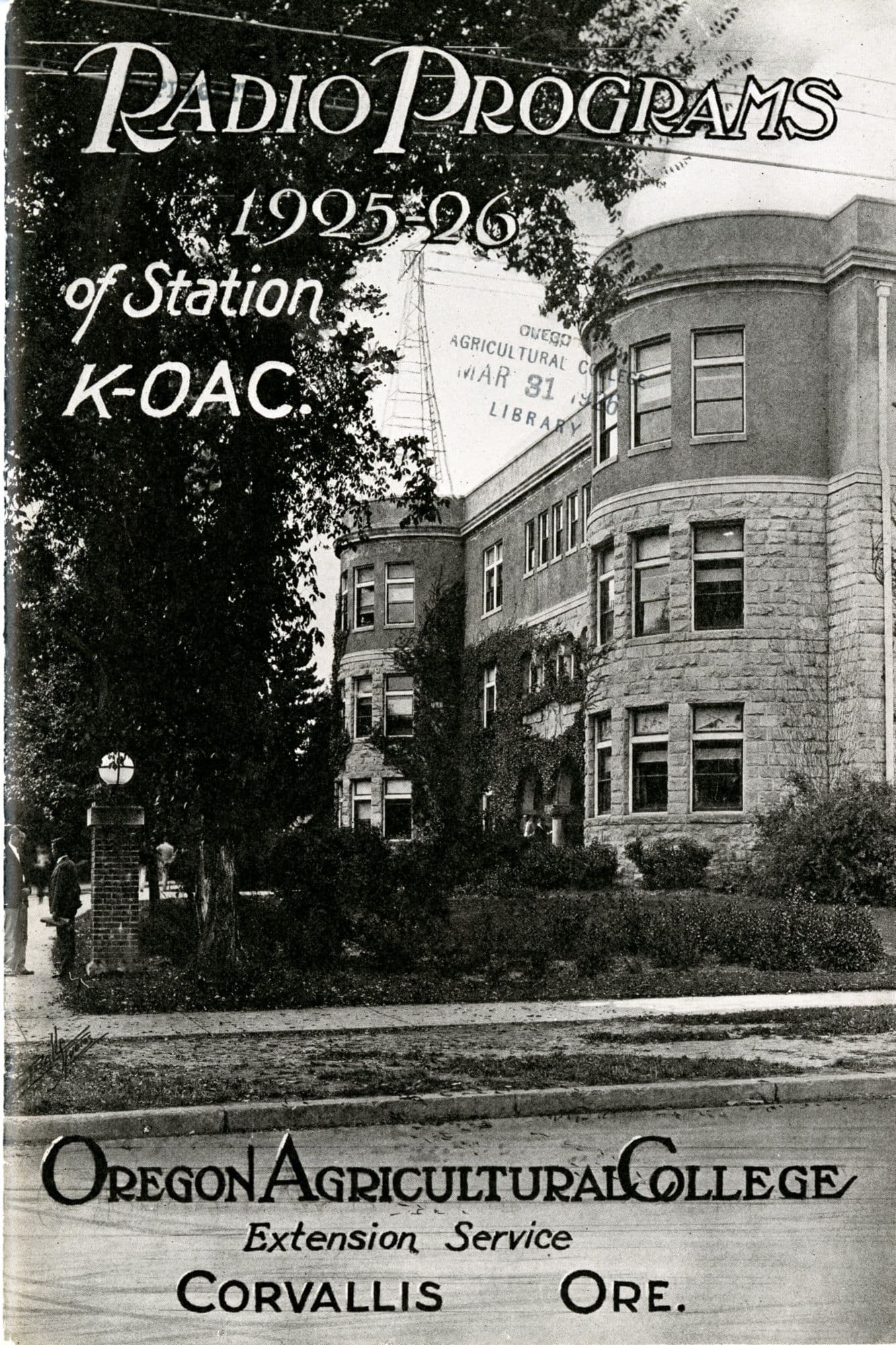 KOAC program from 1926