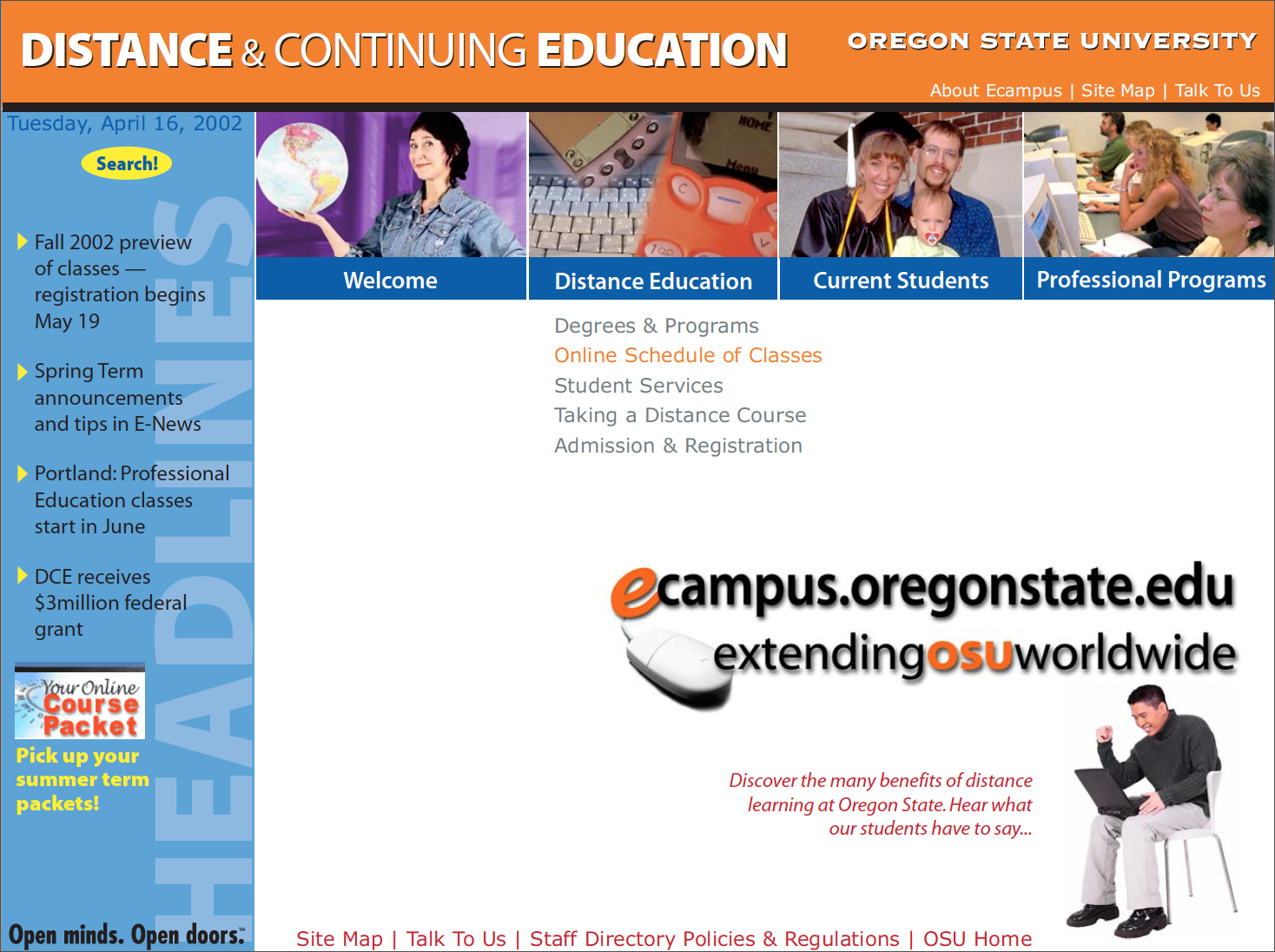 2002 Ecampus website