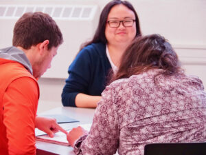 Students working together in class
