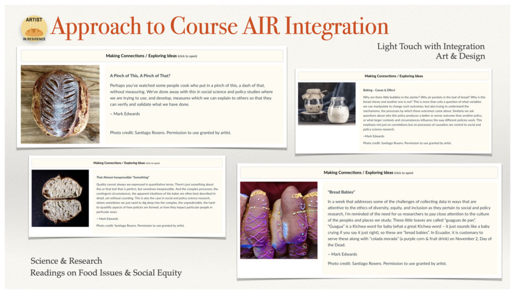 Figure 2. Dropdown content featuring Course AIR photographs and instructor comments.