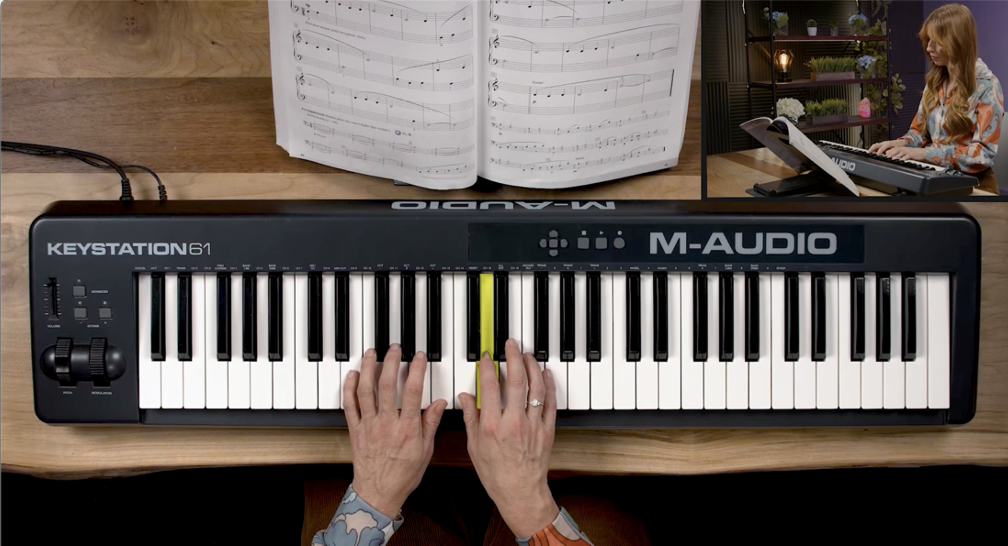 Video still of piano key effects for MUS 339 - Applied Musicianship: Keyboard