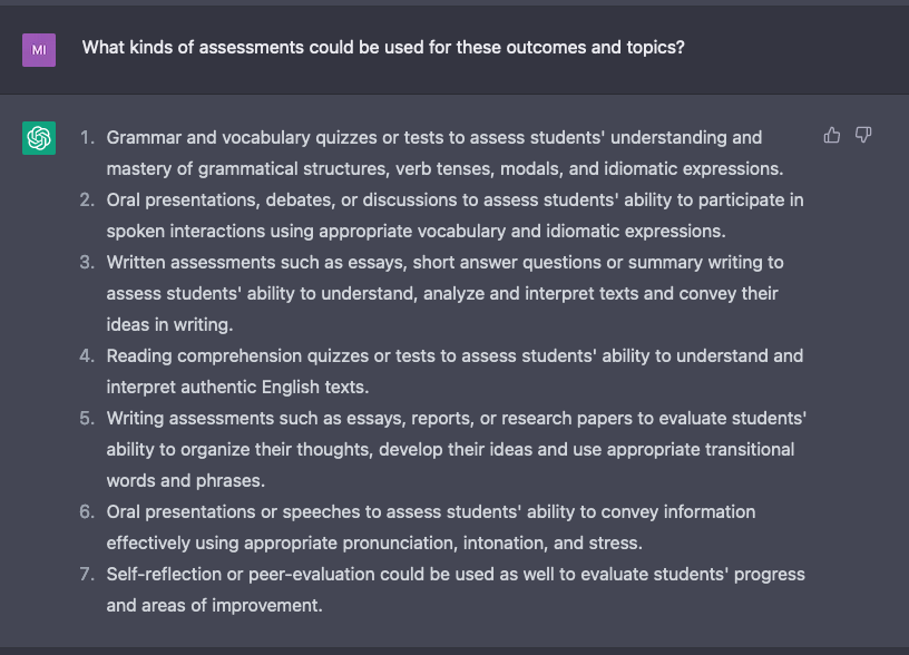 Generating assessments