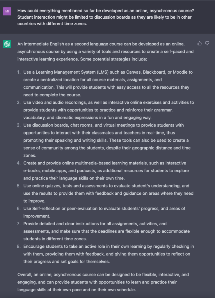 Converting to an online asynchronous course
