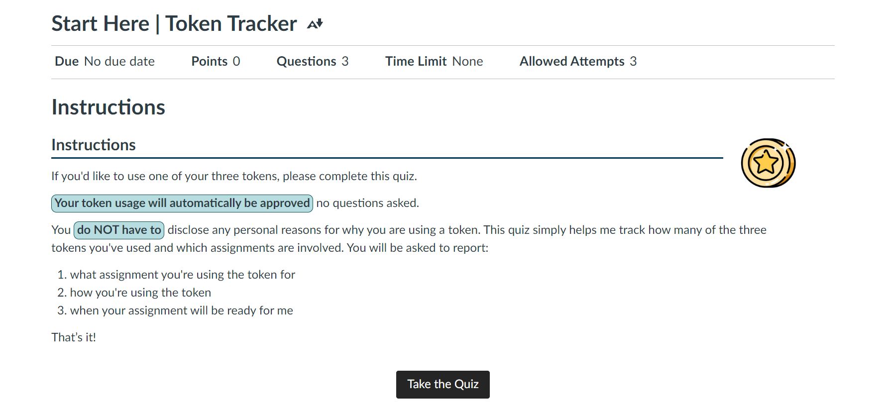 track late assignments with a simple Canvas quiz