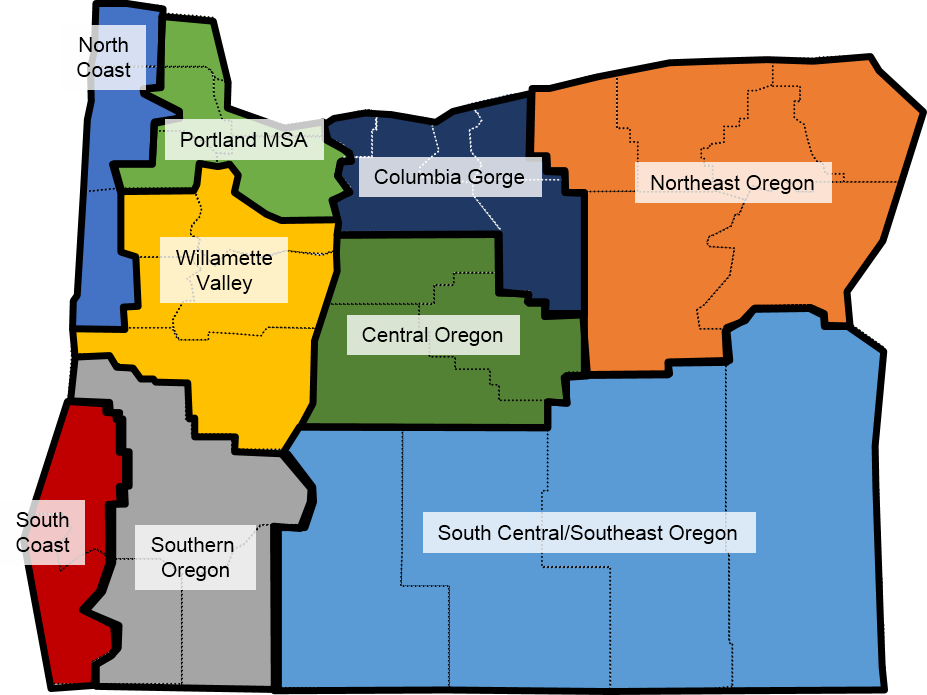 Oregon region map