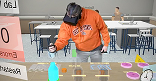Image from OSU Ecampus virtual reality soils lab Image from a 3D virtual greenhouse for the Crop Science 200 online course