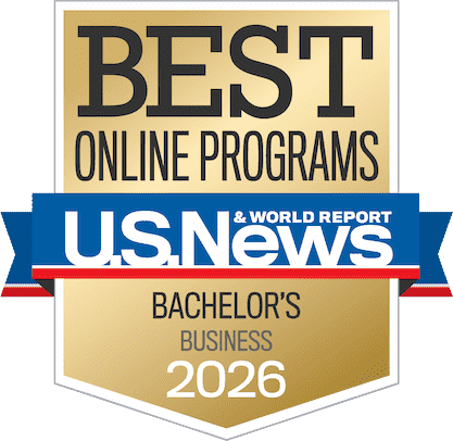 U.S. News & World Report badge for Best Online Bachelor's Business Programs 2026