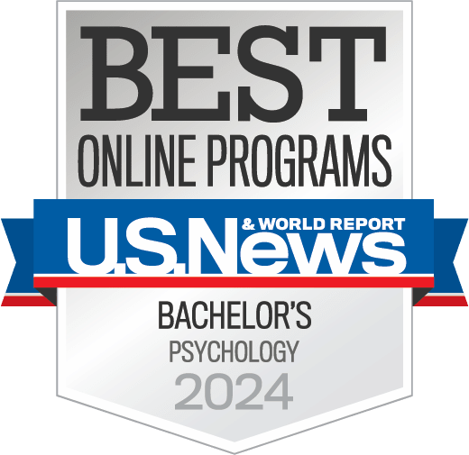 U.S. News & World Report badge for Best Online Bachelor's Psychology Programs 2024
