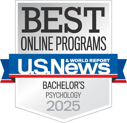 U.S. News & World Report badge for Best Online Bachelor's Psychology Programs 2025